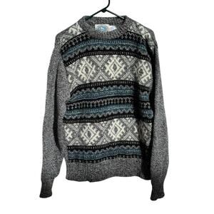 Environmental Clothing Mens Sweater Large Fair Isle Wool Grandpa Academia Cabin